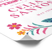 Roze Gele Mexicaanse Bruidsfeest Fiesta Poster (Hoek)