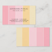 Roze gele moderne, minimalistische Sjabloon Visitekaartje (Voorkant / Achterkant)