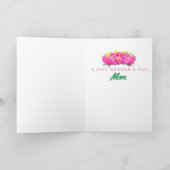 Roze & Gele Moederdag Tulpen Fotoboog Kaart (Binnen)