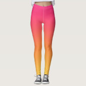 Roze gele ombre gladde gradiënt Leggings (Voorkant)