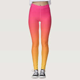 Roze gele ombre gladde gradiënt Leggings