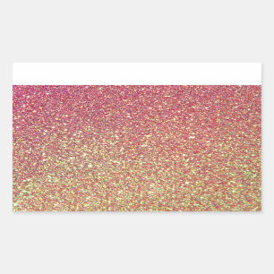 Roze gele Ombre Glitter Achtergrond Rechthoekige Sticker