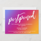 Roze gele ombre gradiënt bruiloft uitgestelde kaar kaart (Voorkant)