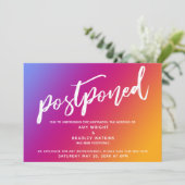 Roze gele ombre gradiënt bruiloft uitgestelde kaar kaart (Staand voorkant)