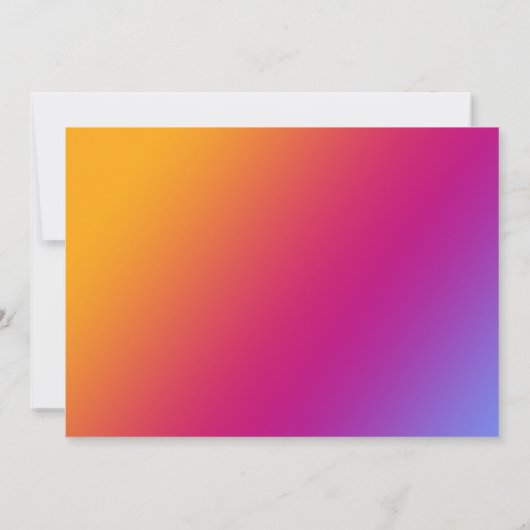 Roze gele ombre gradiënt bruiloft uitgestelde kaar kaart (Achterkant)