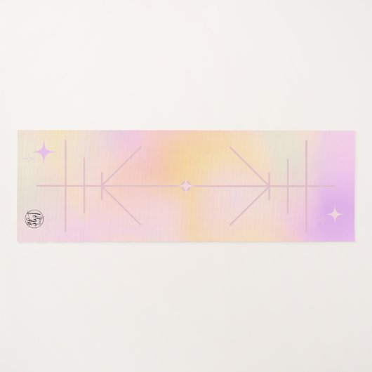 Roze gele ombre yoga Aligleraar Yogamat (Voorkant (horizontaal))