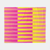 Roze gele Oranje strips Fleece Deken (Voorkant (Horizontaal))