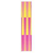 Roze gele Oranje strips Korte Tafelloper (Voorkant)