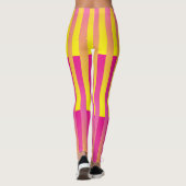 Roze gele Oranje strips Leggings (Achterkant)
