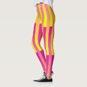 Roze gele Oranje strips Leggings (Links)