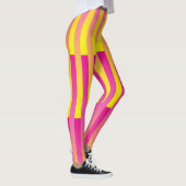 Roze gele Oranje strips Leggings (Rechts)
