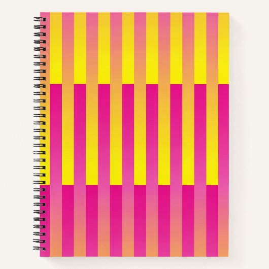 Roze gele Oranje strips Notitieboek (Voorkant)