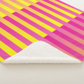 Roze gele Oranje strips Sherpa Deken (3/4)