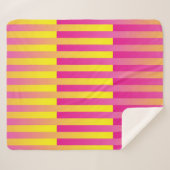 Roze gele Oranje strips Sherpa Deken (Voorkant (horizontaal))