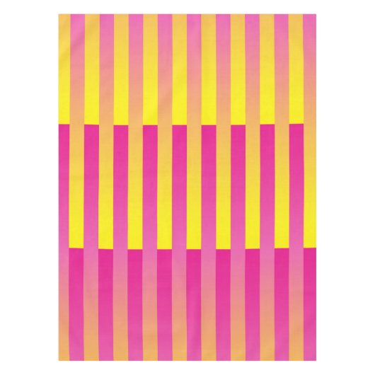 Roze gele Oranje strips Tafelkleed (Voorkant)
