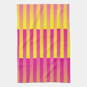 Roze gele Oranje strips Theedoek (Verticaal)