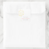 Roze & Gele Paardebloem Bloem Liefde Harten Bruilo Vierkante Sticker (Tas)