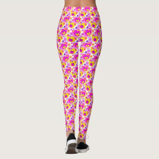 Roze gele paarse leggings (Achterkant)