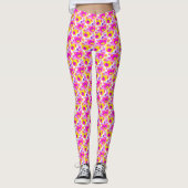Roze gele paarse leggings (Voorkant)