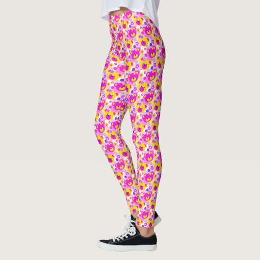 Roze gele paarse leggings (Links)