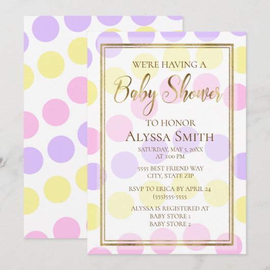 Roze gele Paarse pasta-schotel Kaart (Voorkant / Achterkant)