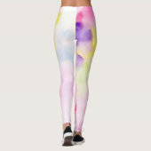 Roze Gele Paarse Tie Dye Peace Leggings (Achterkant)