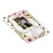 Roze gele papaver sla de datum Floral foto op Magneet (Rechterzijde)