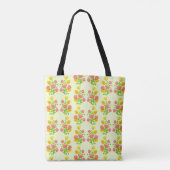 Roze gele papaverbloemen tote bag (Achterkant)