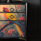 roze gele papegaai tissuepapier