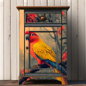 roze gele papegaai tissuepapier