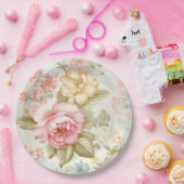 Roze Gele Papieren Bord (Feest)