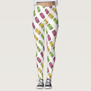Roze gele pasta Franse Macaron Macarons Cookies Leggings