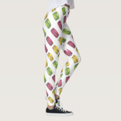 Roze gele pasta Franse Macaron Macarons Cookies Leggings (Rechts)