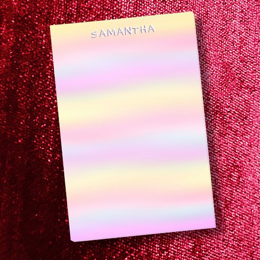 Roze gele pastelgradiënt waterverf aangepaste naam post-it® notes