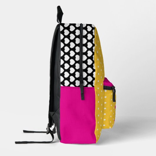 Roze & gele polka dot & ladybug naam bedrukte rugzak (Links)