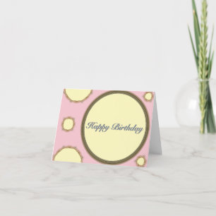 Roze Gele Polka Dots Happy Birthday Kaart