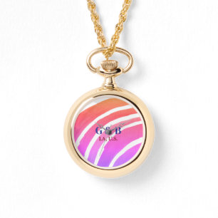 Roze gele regenboog voeg paar naam plaats stad wed horloge
