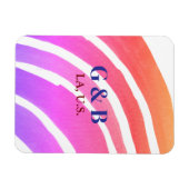 Roze gele regenboog voeg paar naam plaats stad wed magneet (Horizontaal)