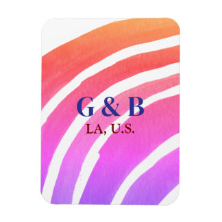 Roze gele regenboog voeg paar naam plaats stad wed magneet