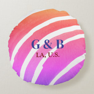 Roze gele regenboog voeg paar naam plaats stad wed rond kussen