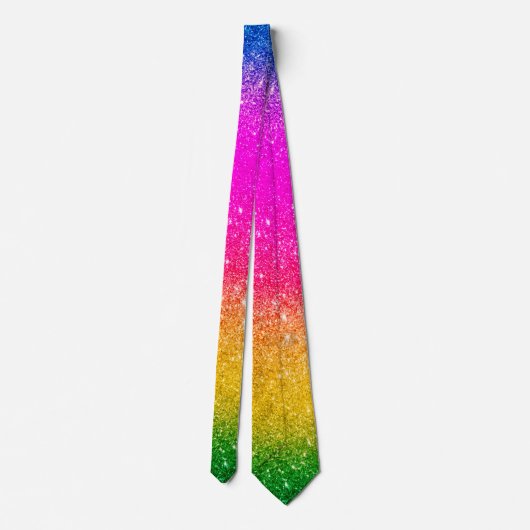 Roze gele regenboogpride Glitter Stropdas (Achterkant)