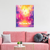 Roze gele regendruppels Natuur Waterverf Canvas Afdruk (Insitu (Woonkamer))