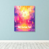 Roze gele regendruppels Natuur Waterverf Canvas Afdruk (Insitu (Houten vloer))