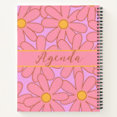 Roze & Gele Retro Bloemen Patroon Notitieboek (Achterkant)