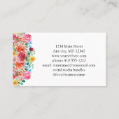 Roze gele rode blauwe vlinderbloemigen visitekaartje (Achterkant)