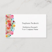Roze gele rode blauwe vlinderbloemigen visitekaartje (Voorkant)