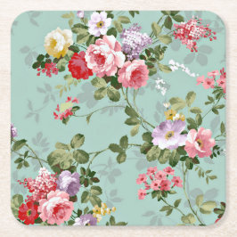 Roze gele rode rozen  stijl kartonnen onderzetters