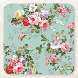 Roze gele rode rozen  stijl kartonnen onderzetters