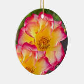Roze Gele Roos Keramisch Ornament (Rechts)