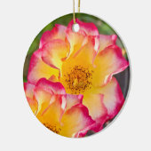 Roze Gele Roos Keramisch Ornament (Links)